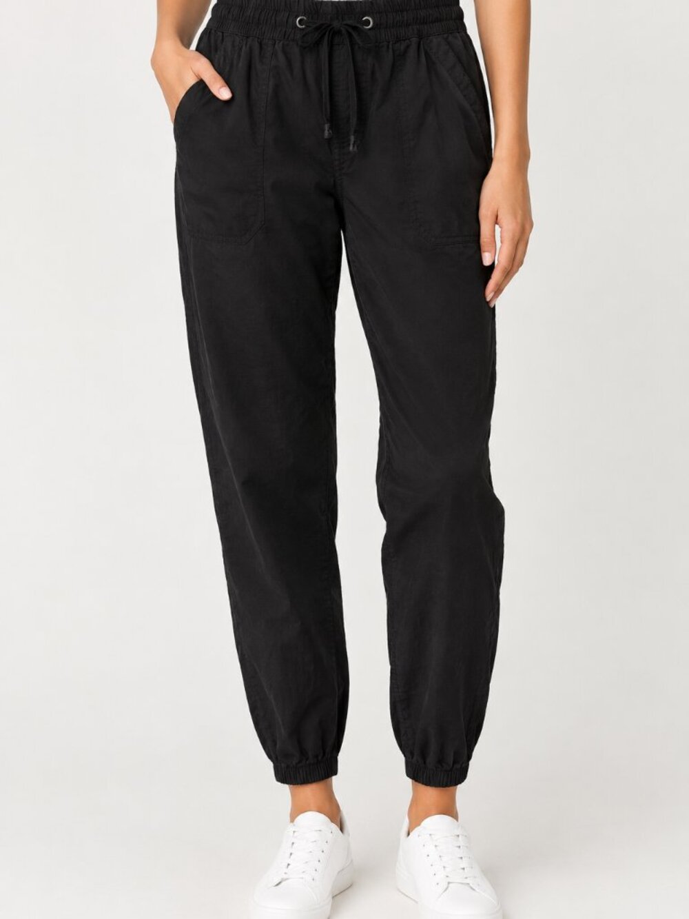 Supplies Black Elastic-Waist Jogger Pants Size Medium